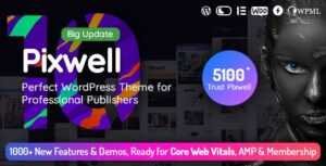 Pixwell Nulled is a powerful, multipurpose and modern WordPress magazine theme with pixel perfect design, outstanding features, fully responsive and mobile-friendly.