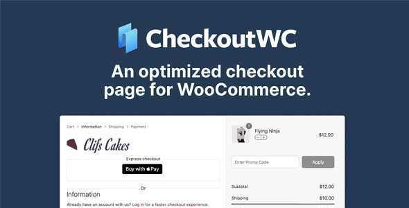 CheckoutWC Nulled for WooCommerce replaces your checkout page with a beautiful, responsive, and conversion optimized design.