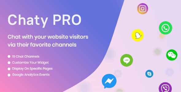 Chaty Pro Nulled with your website visitors via their favorite channels like WhatsApp chat, Facebook Messenger, and more.