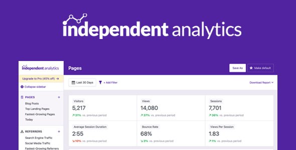 Independent Analytics Pro Nulled is a free WordPress analytics plugin that’s easy-to-use, won’t slow down your site, and is fully GDPR-compliant out-of-box. Find out what makes Independent Analytics the best WordPress analytics plugin around.