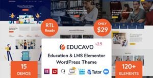 Educavo Nulled is modern and trendy Education WordPress Theme. Educavo theme is perfect for Selling Online Courses, University, College, School, Training Center….