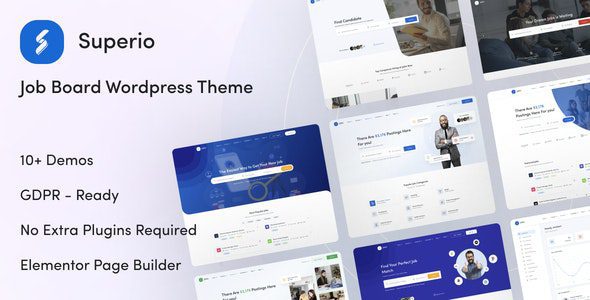 Superio theme, you can create a complete & fully Responsive job portal, career platform to run human resource management, recruitment or job posting website.