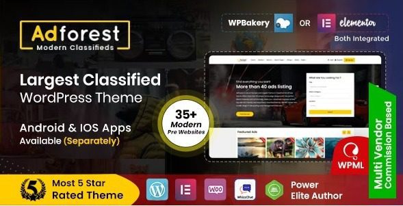 AdForest Free is one of the leading and the best Premium Classified Ads WordPress theme with outstanding front-end UI.