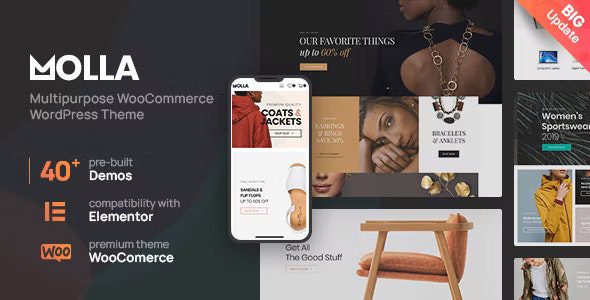 Molla WooCommerce theme is an ultimate WooCommerce WordPress theme that is suitable for any type of ecommerce business sites. Molla provides plenty elements and powerful features that can configure all you want. Compared to other multi-purpose themes’ general ecommerce features.