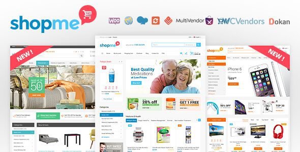 ShopMe theme includes all needed ecommerce features for building of a powerful online store such as powerful theme options panel, sliders Revolution and Layer, deals of the day, WP Bakery Page Builder, quick view, 6 homepage layouts, cookie control, unlimited product blocks, 6 header layouts, etc..